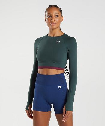 Gymshark Vital Seamless 2.0 Ženske Ošišane Majice Zelene | HR 3694HAP